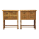 Vintage 1960s Danish modern oak nightstands in the style of Henning Kjærnulf