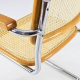 Set of Two Mid-Century Modern Marcel Breuer B64 Blonde Cesca Chairs, Italy, 70s