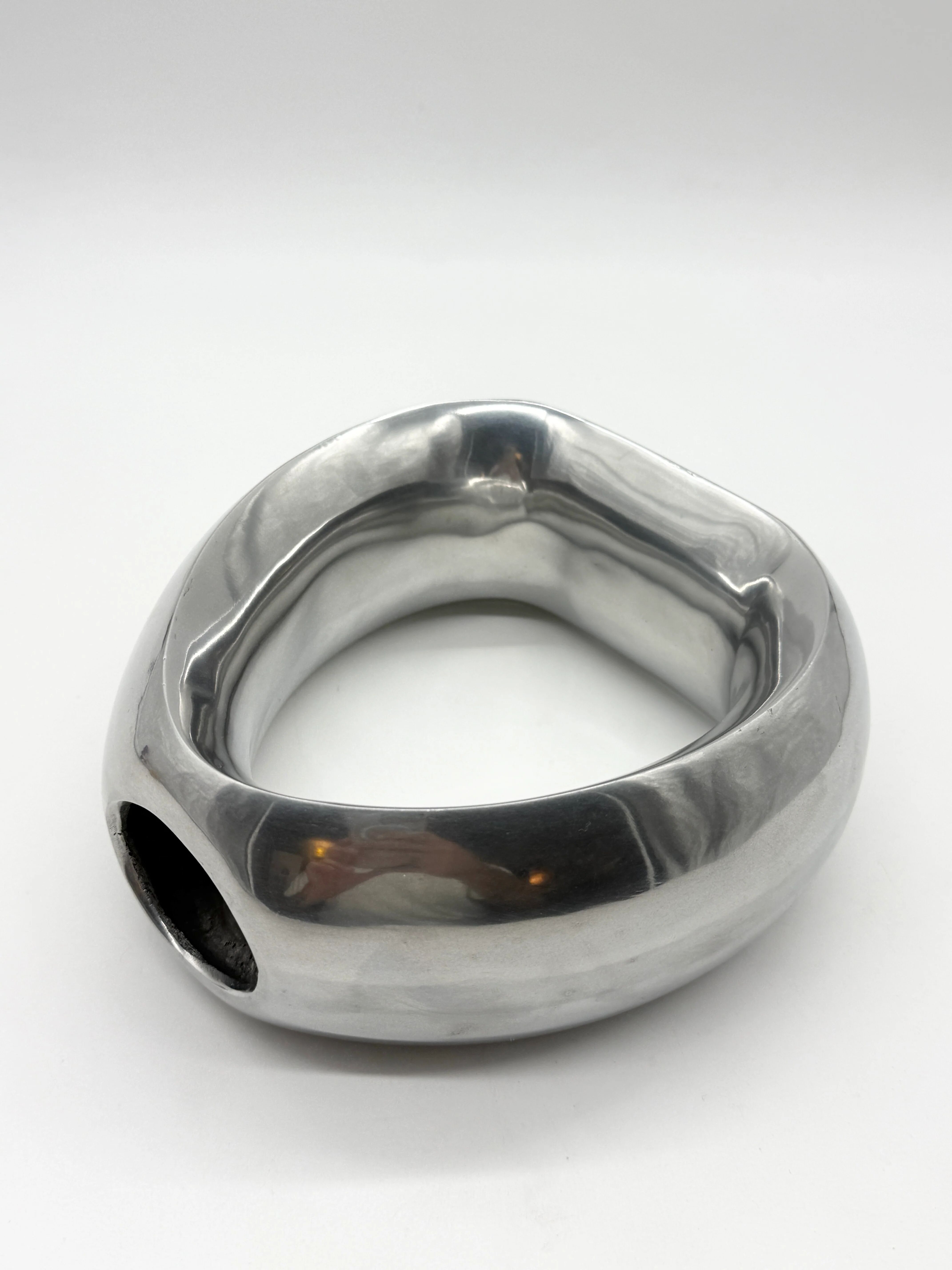 Biomorphic vase in cast aluminium, 1970s