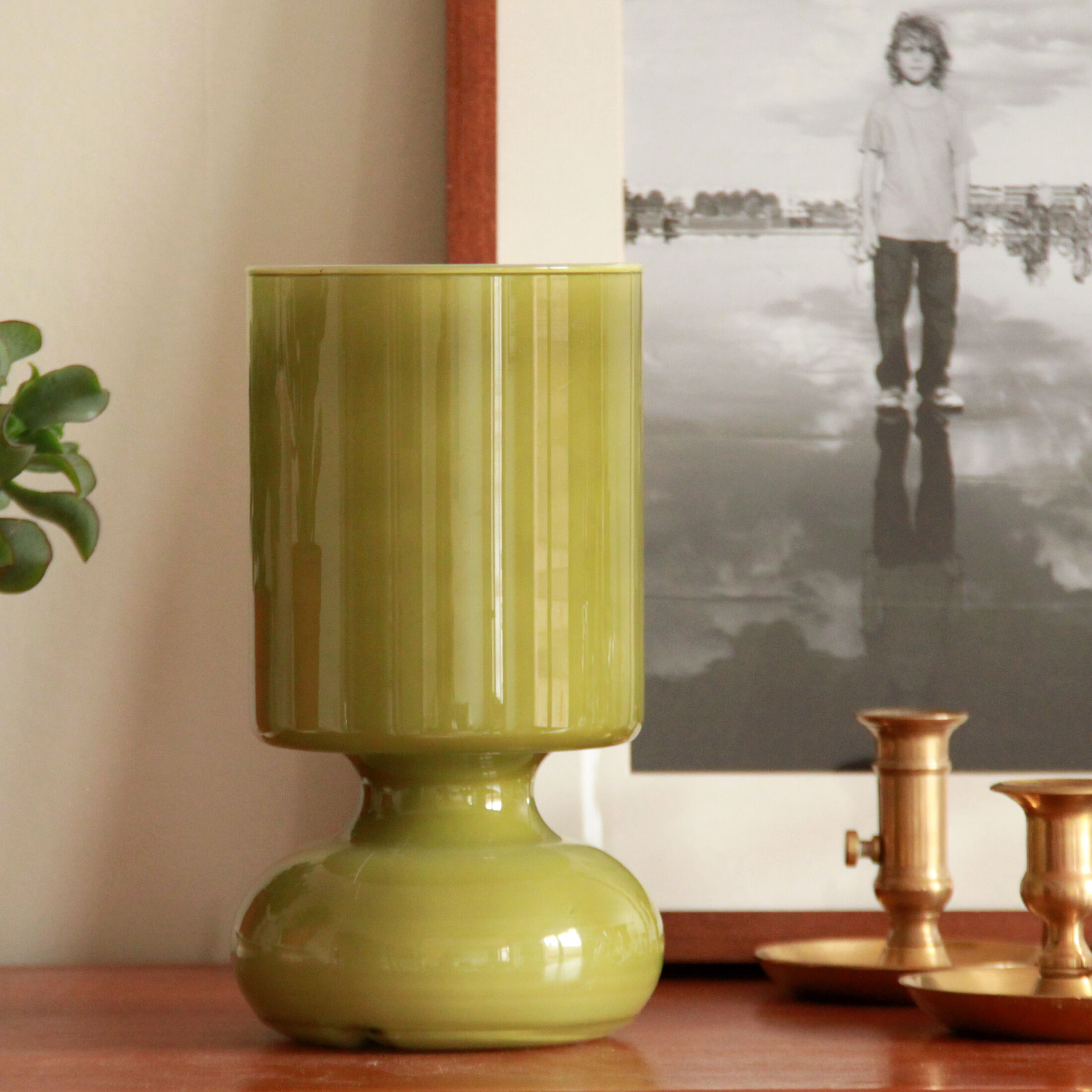 Table lamp Lykta green glass Ikea 80s