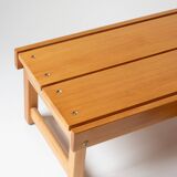 Banc ou table basse en pin blond, Années 70