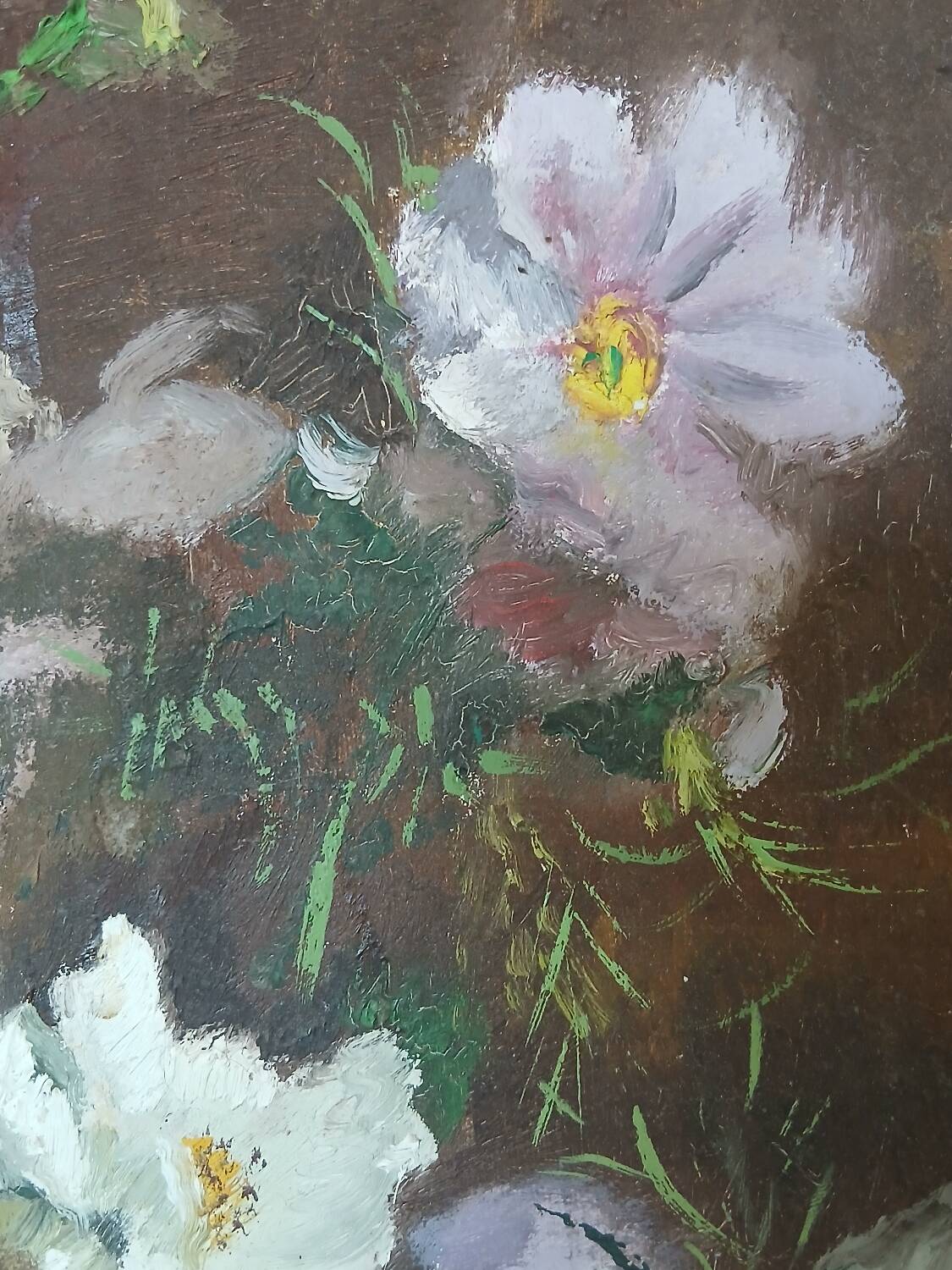 Peinture bouquet de fleurs sur toile 1944