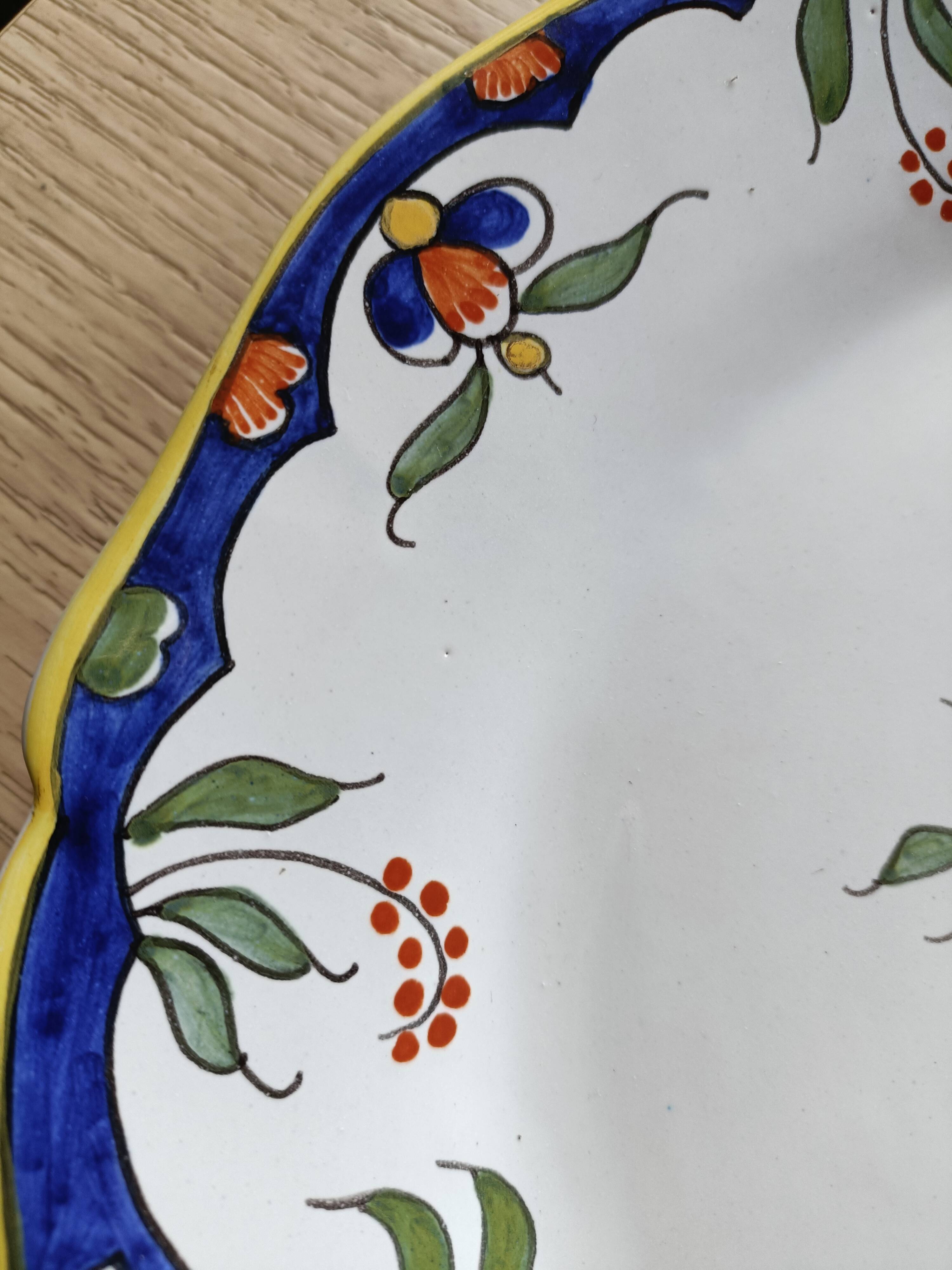 Assiette faïence Desvres signé Géo Martel