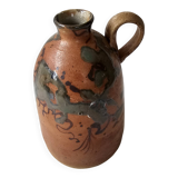 Ceramic handle soliflore vase with an unidentified signature