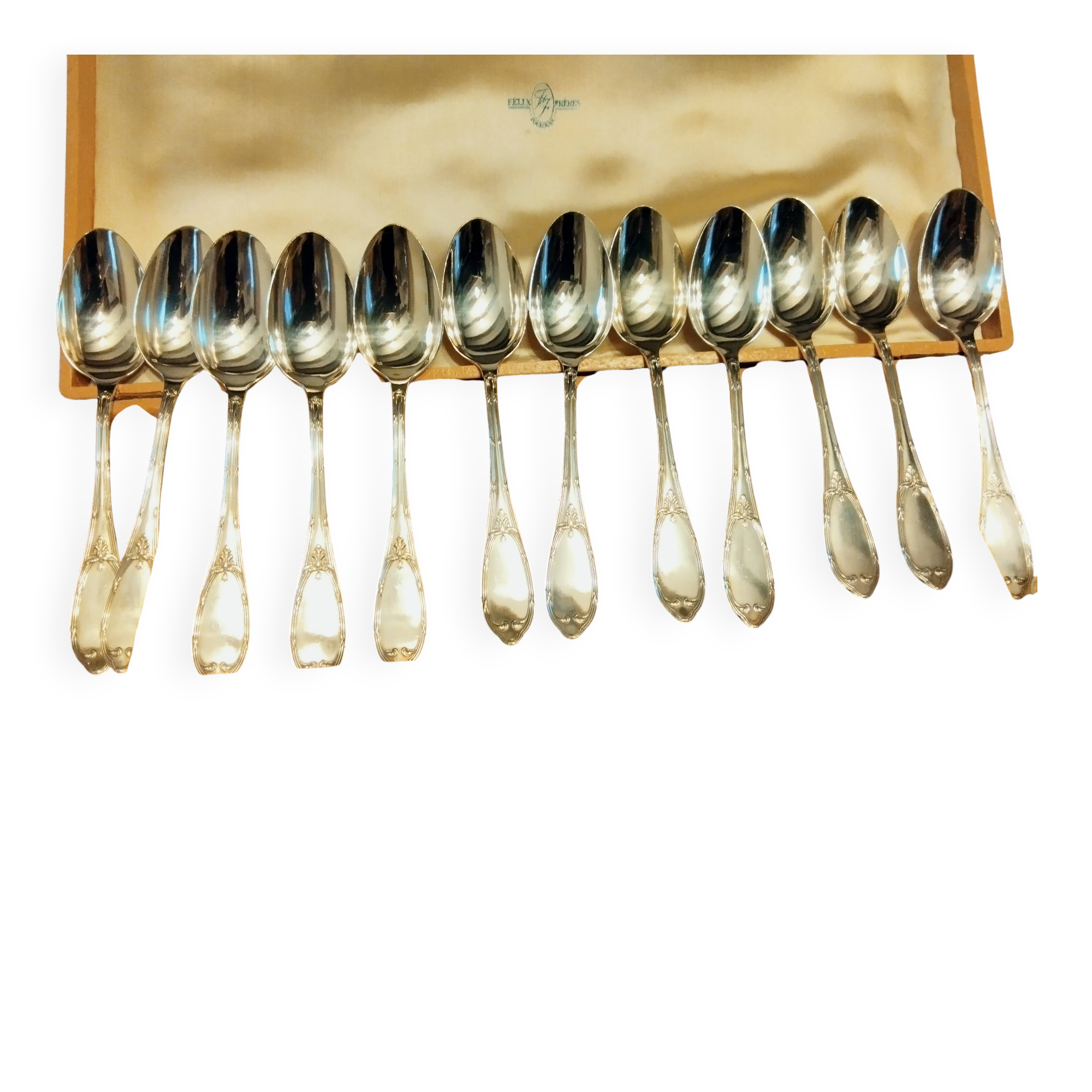 12 silver-plated metal tablespoons by Félix Frères