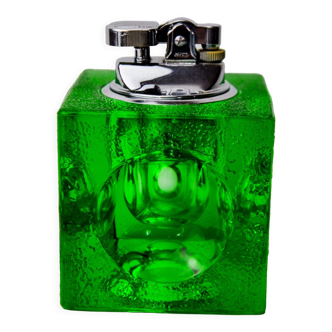 Green ice lighter by Antonio Imperatore, murano glass, Italy, 1970