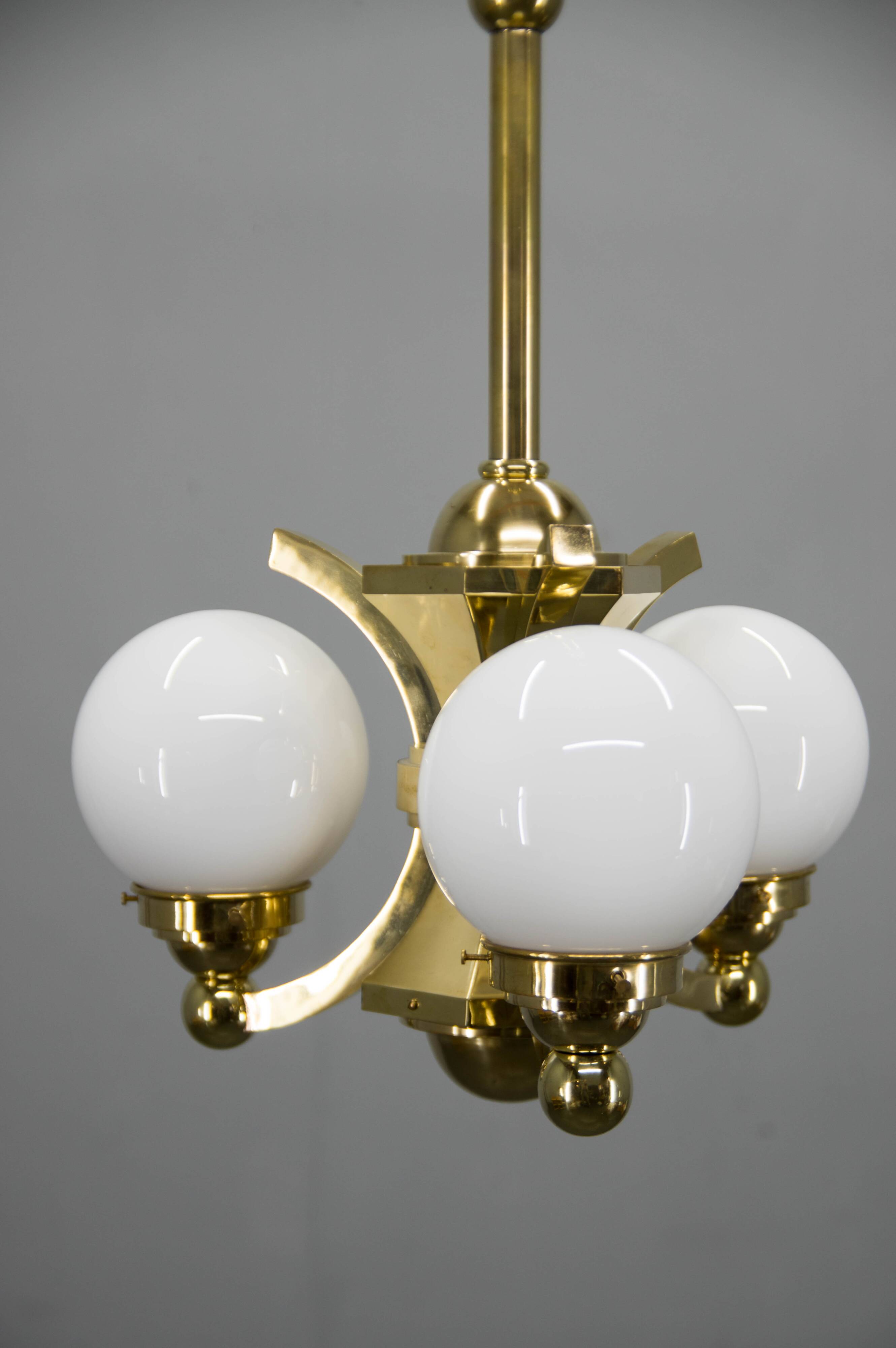 Art Deco Chandelier by Gocar, 1910s, Restored