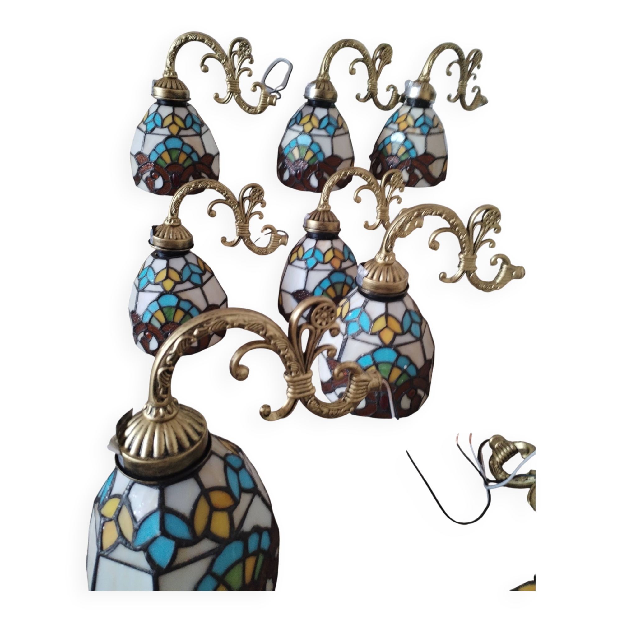Lot 8 appliqués style tiffany