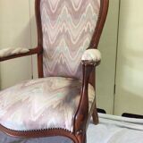 Large louis-philippe voltaire "violin" armchair in walnut