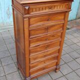 Semainier Napoléon III en noyer fin du 19e siècle