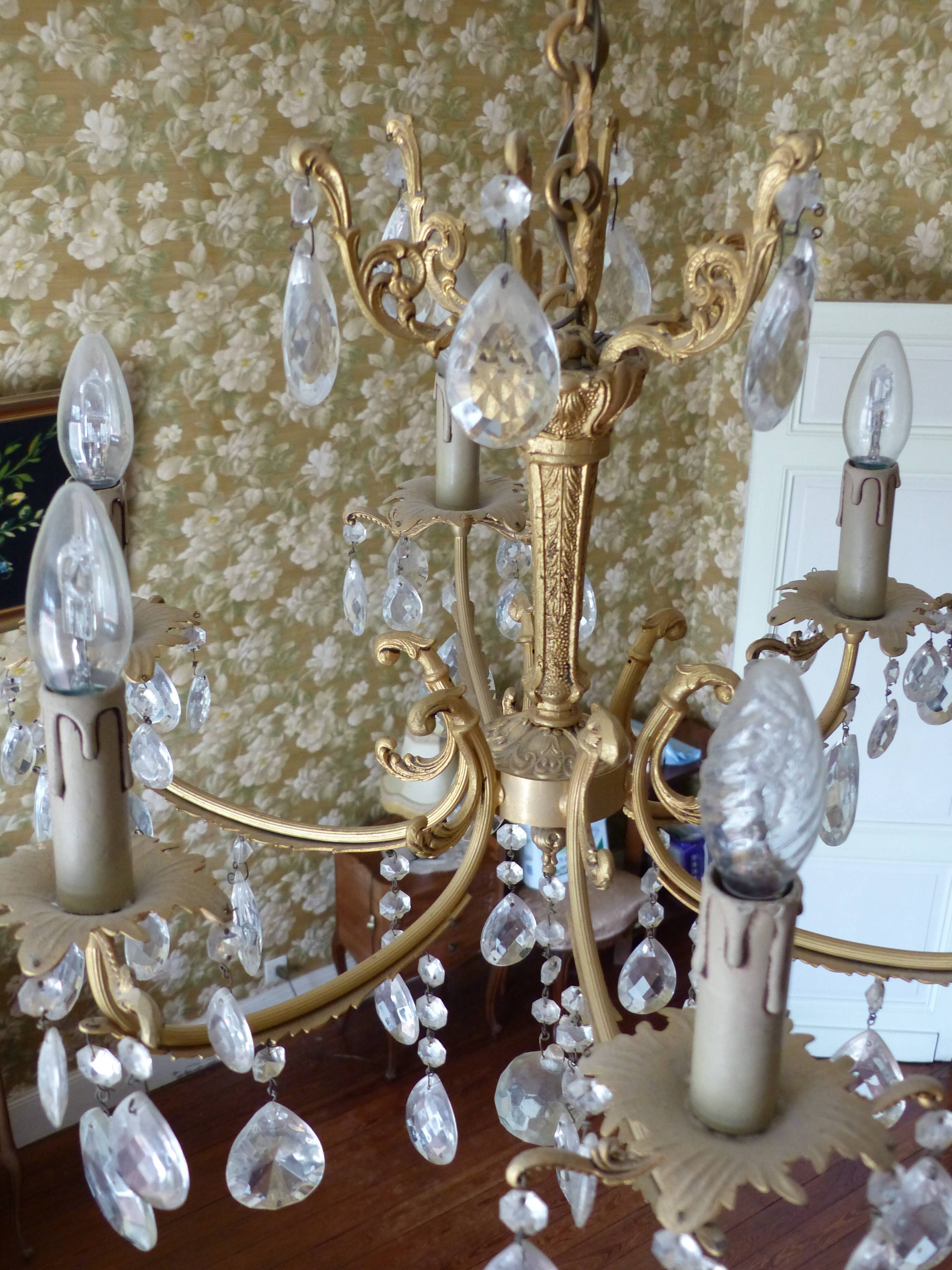 Bronze chandelier - branches with tassels