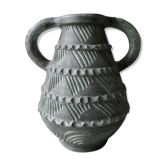 Patinated terracotta vase, brutalist style, Gerunda Spain, height 31 cm