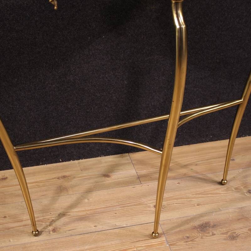 20th century Italian gilded brass console table