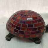Glass turtle lamp mosaic cast iron Red watch