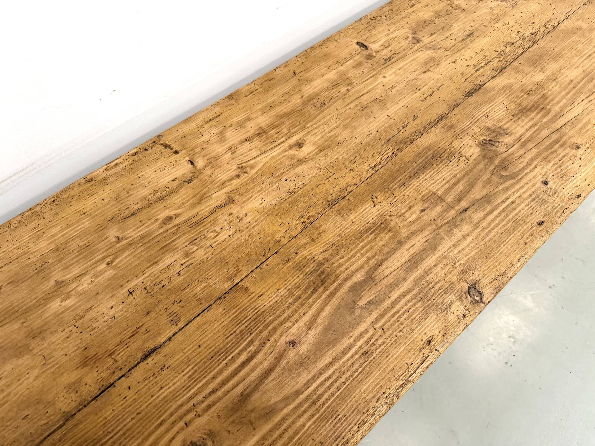 Very large pine trade counter, circa 1920.