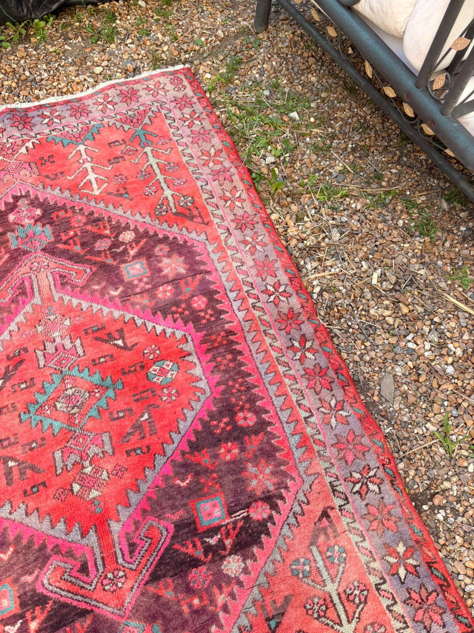 Persian Carpet Main Wool Shiraz Hamadan Iran Origin Boho Chic 209x130