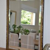 Grand miroir bisauté  kaki en nacre  années 70/80