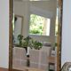 Large bevelled khaki mirror in mother-of-pearl from the 70s/80s.