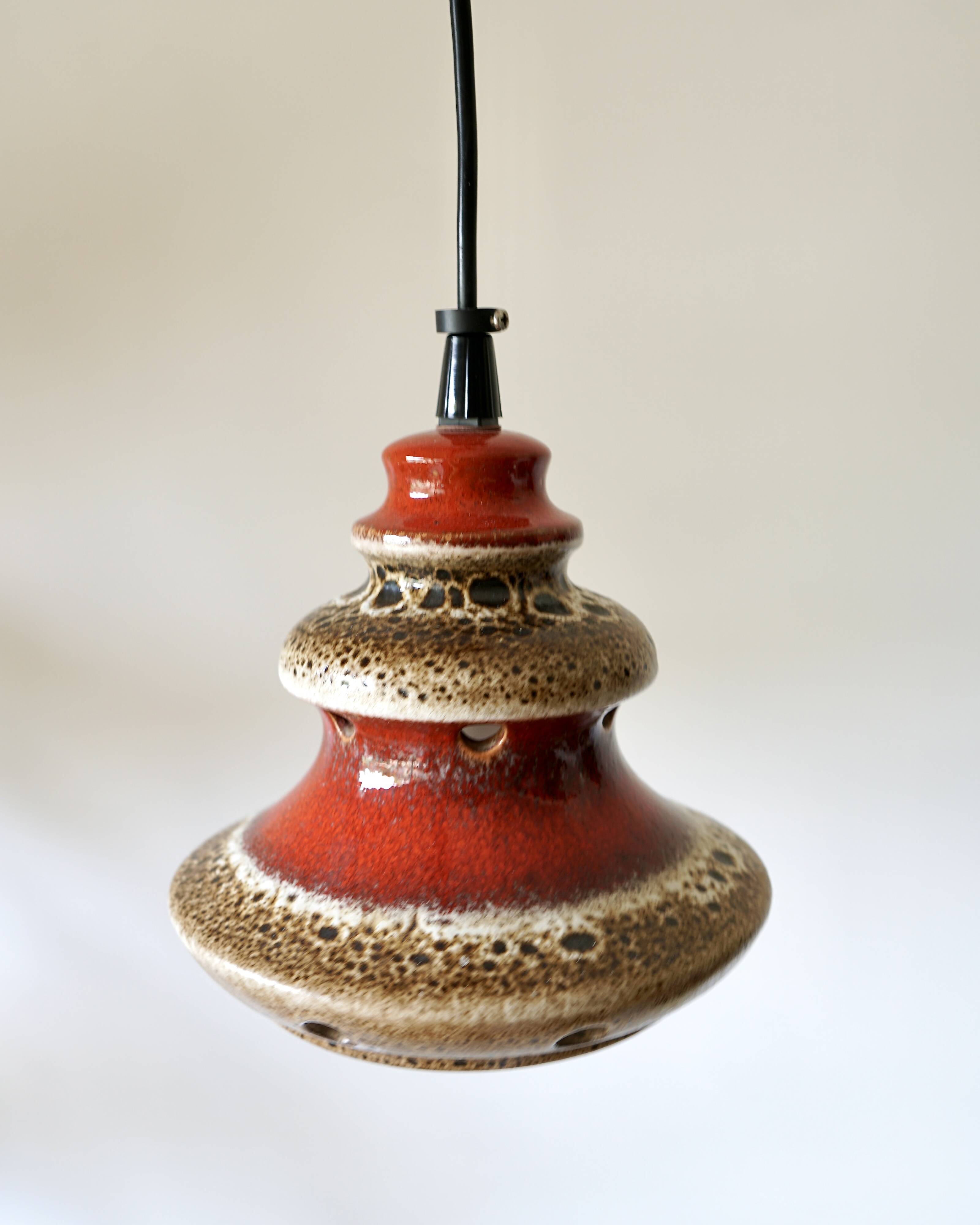 Suspension vintage fat lava Herda en céramique – années 70
