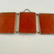 Antique Art Deco triptych barber mirror from the 1920s/30s – leather covering o