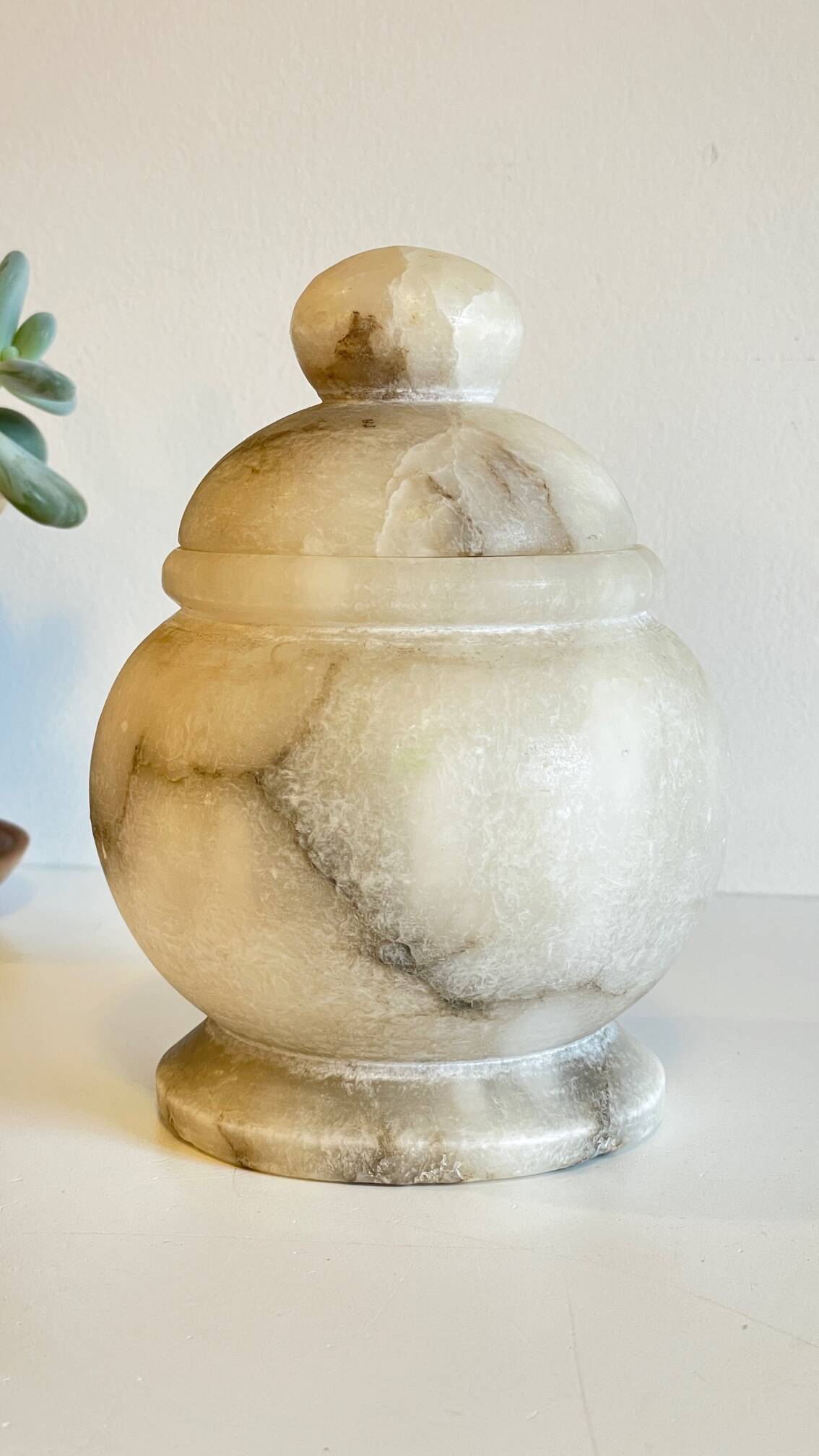 Vintage alabaster stone box