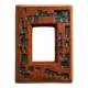 Brown ceramic mirror – 1960s/70s – signed M. BER