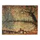 oil on pointillism landscape panel signed Hanriot 20th century