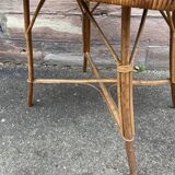 Vintage bamboo & rattan table 1950