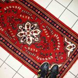 Vintage Persian Carpet Hamadan handmade 70cm x 136cm 1970s, 1C779