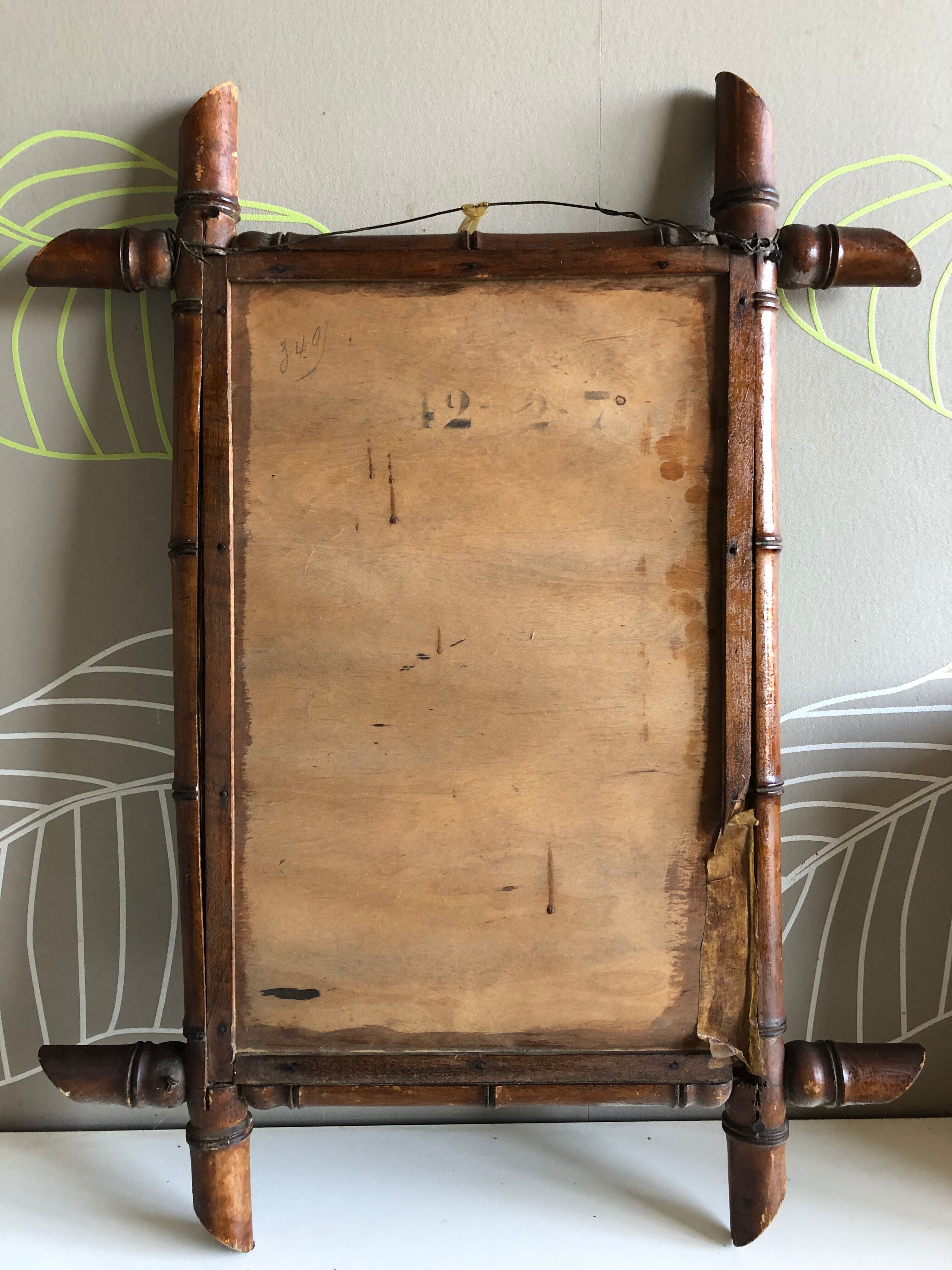 Old bamboo mirror 46x60cm