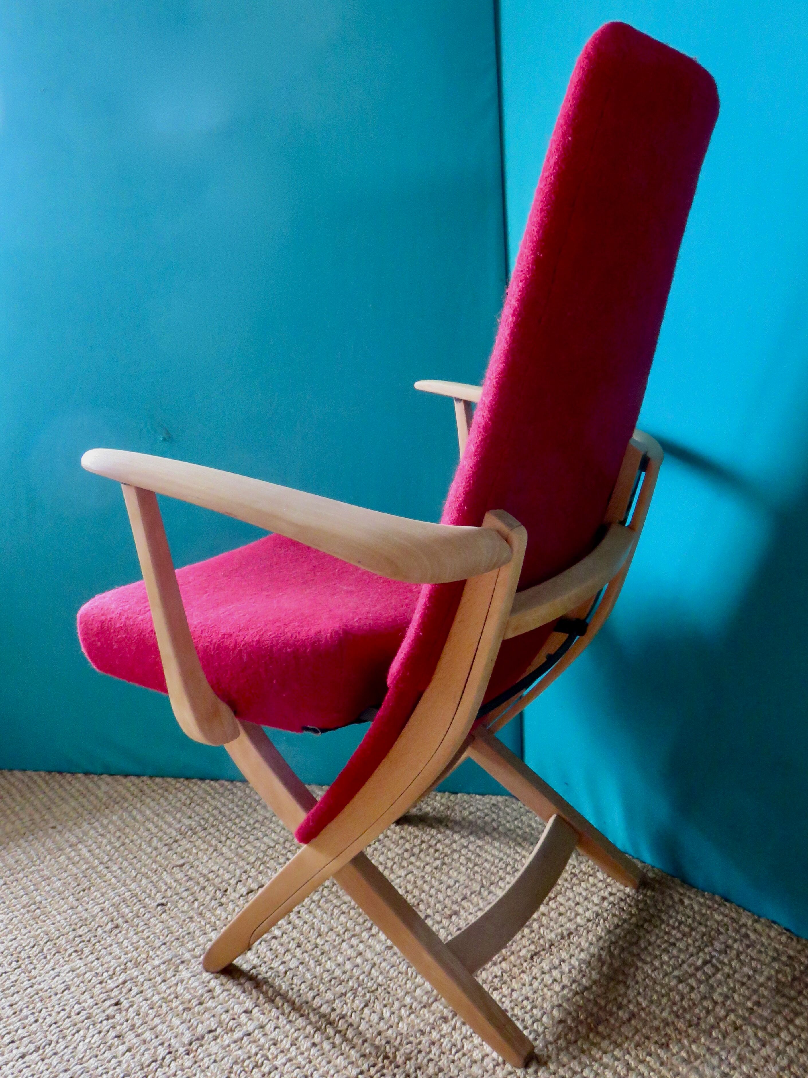 Pair of red armchairs. Denmark 1950