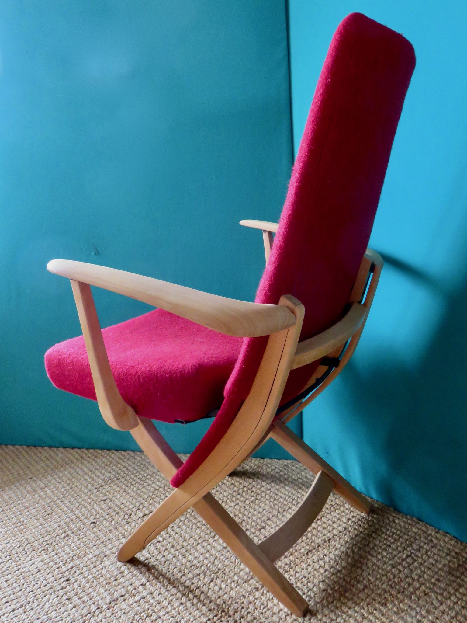 Pair of red armchairs. Denmark 1950