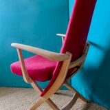 Paire de fauteuils rouges Danemark 1950