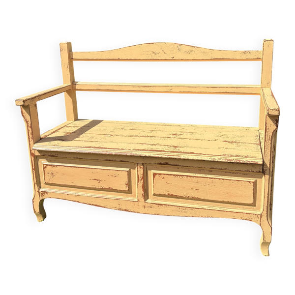 Banc coffre en bois ancien