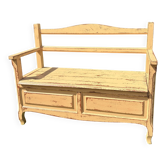 Banc coffre en bois ancien