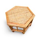 Set of 4 small rattan tables
