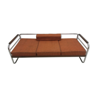 Chrome Bauhaus Robert Slezák 3-seather sofa, 1940s