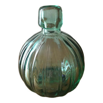 Vase en verre épais transparent vert fumé