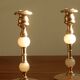Brass and alabaster chandeliers, French from the 60s