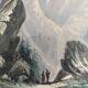 Original watercolour painting "Animated Mountain Landscape" Switzerland? + frame