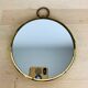 Miroir barbier rond cerclage laiton doré