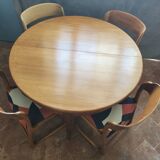 Table salle à manger ronde style scandinave extensible