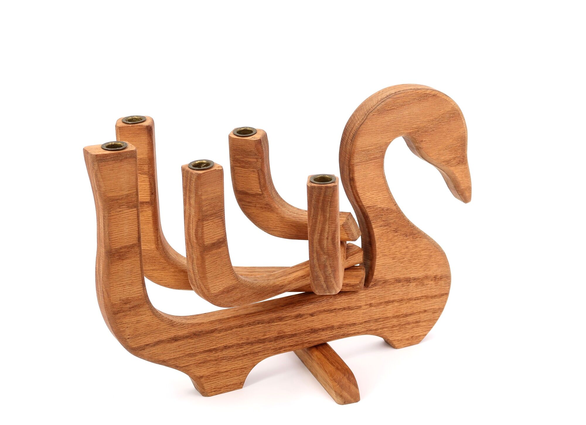 Folding wooden candle holder in the shape of a bird, 70s
