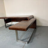 Vintage Danish design mid century wood steel Sibast executive desk