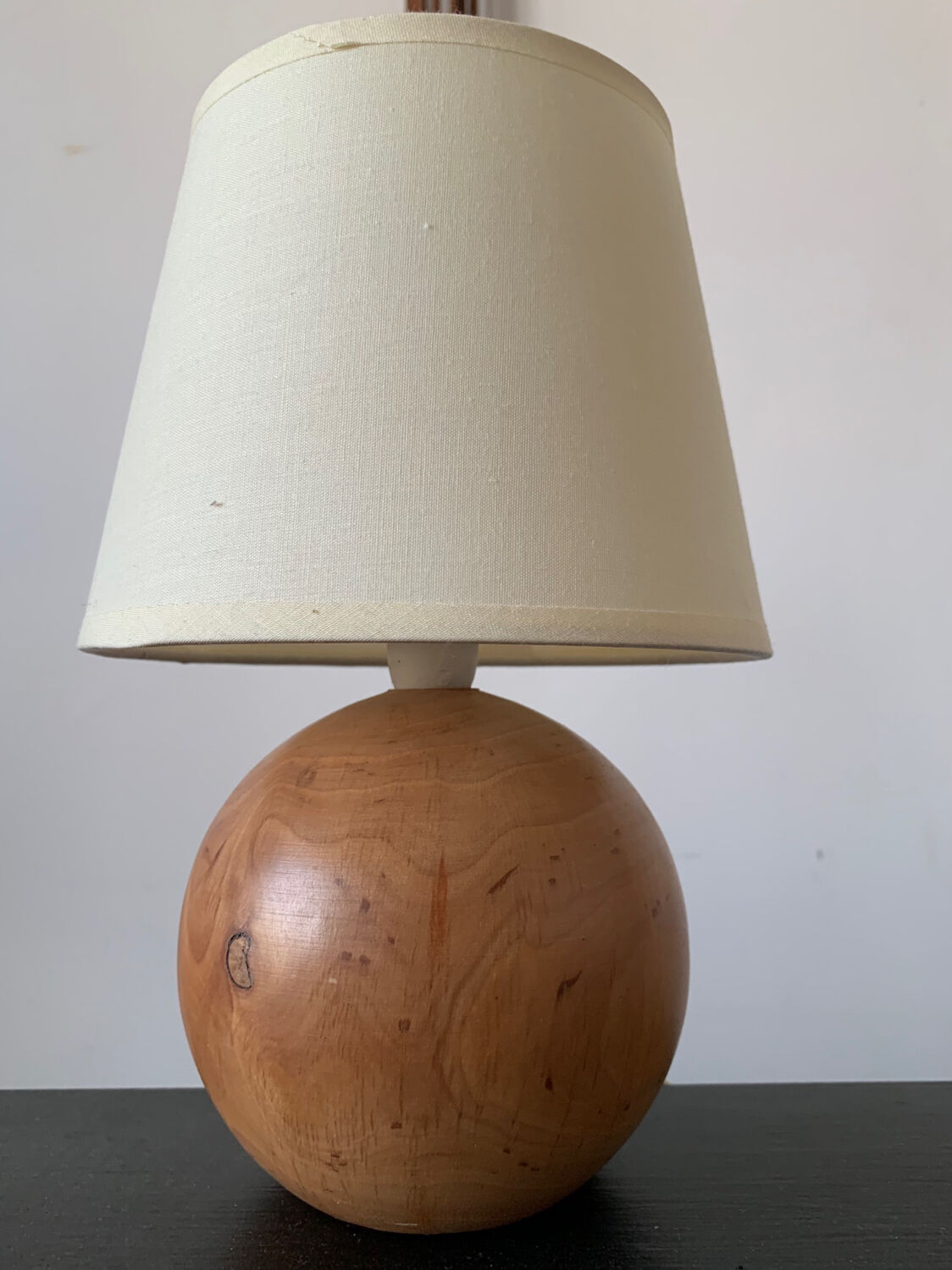 Vintage blond wooden lamp