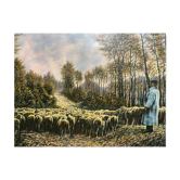 Tableau HST "Paysage aux moutons" signé Lucien Michon (né en 1887)
