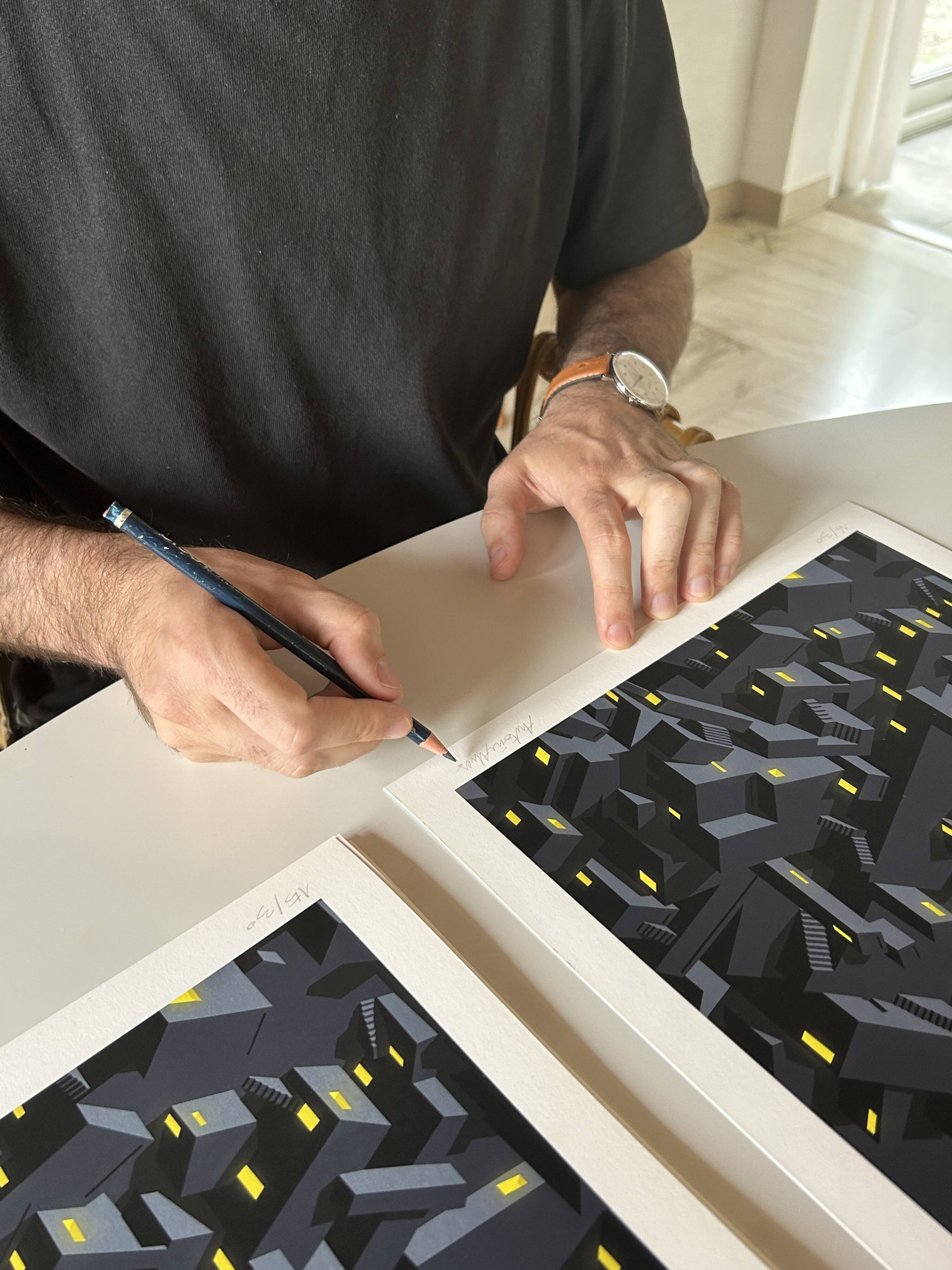 Art print, signed limited edition, Midnight City by the artist A. Alves