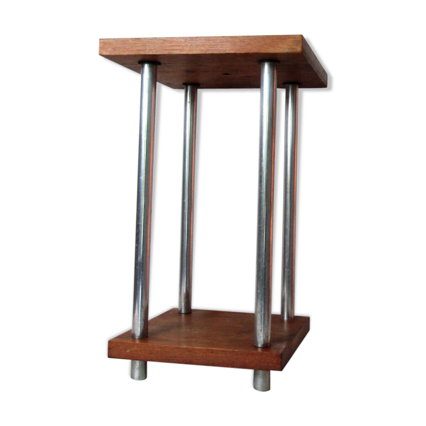 Table harness solid wood chrome dyed steel vintage