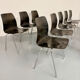Set of 12 wooden and chrome chairs, Pagholz design from the 80s, vintage Pagwood.