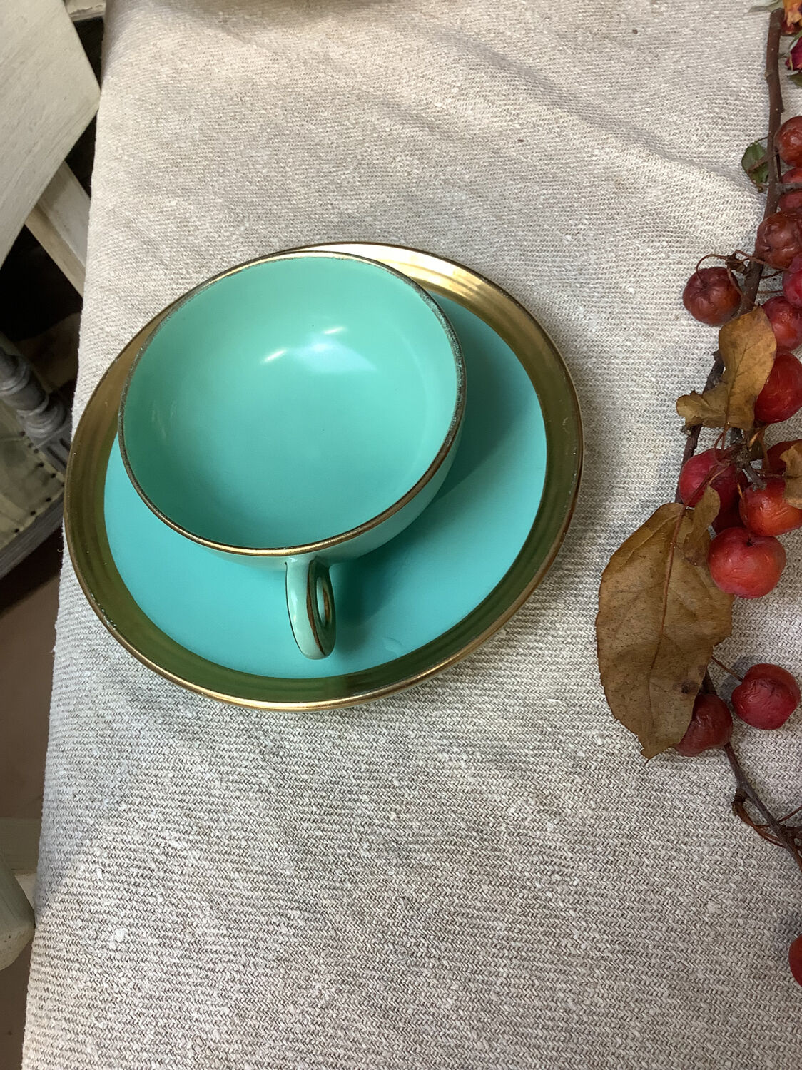 Set of 2 antique tea cups made in France